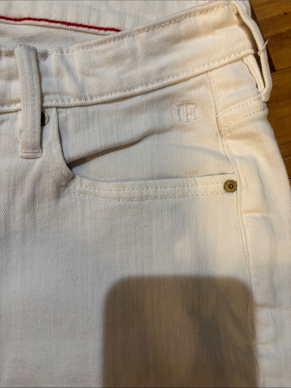 Tommy Hilfiger White Rolled Hem Bermuda Shorts - Picture 3 of 4
